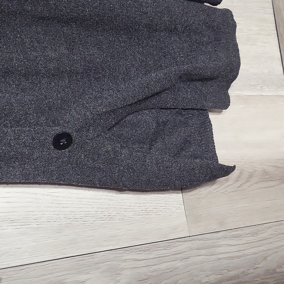 J Jill Womens S Wool Blend Duster Cardigan Sweater Long Line Charcoal Pockets - Picture 6 of 8